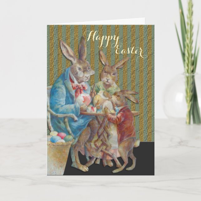 Cartes Pour Fêtes Annuelles Famille de lapins (Devant)