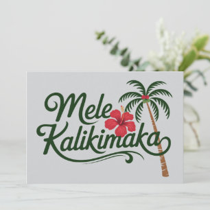 Cartes Pour Fêtes Annuelles Famille de Noël Mele Kalikimaka Plage d'Hawaï 