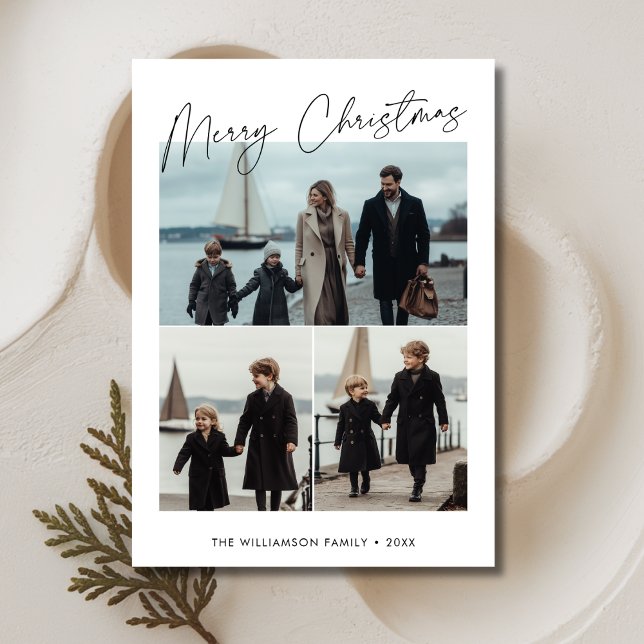 Cartes Pour Fêtes Annuelles Famille de Noël Plage Nautique Photo Maritime (Créateur téléchargé)