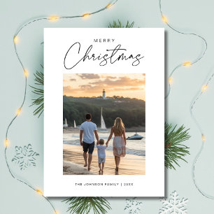 Cartes Pour Fêtes Annuelles Famille de Noël unique Photo Plage nautique