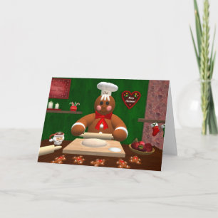 Cartes Pour Fêtes Annuelles Famille de pain d'épice : Petit Baker