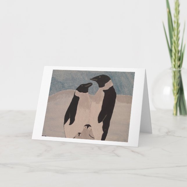 Cartes Pour Fêtes Annuelles Famille de pingouin (Devant)