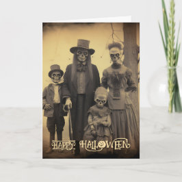 Cartes Pour Fêtes Annuelles Famille de zombies effrayants