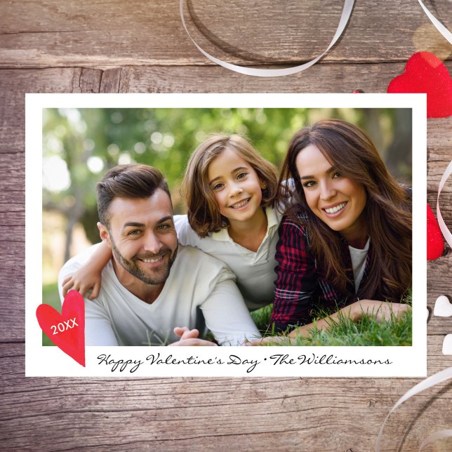 Cartes Pour Fêtes Annuelles Famille d'Heureuses Saintes-Valentin - Coeurs phot (Créateur téléchargé)