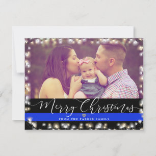 Cartes Pour Fêtes Annuelles Famille du policier   Photo personnalisée de Noël