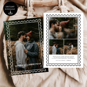 Cartes Pour Fêtes Annuelles Famille du timbre de Noël le plus joyeux Photo