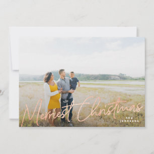 Cartes Pour Fêtes Annuelles Famille Merriest Noël Rose Gold Foil Photo