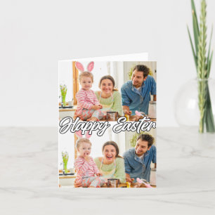 Cartes Pour Fêtes Annuelles Famille moderne personnalisée 2 photos Pâques