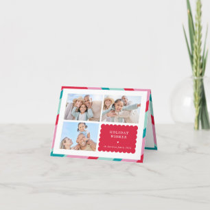 Cartes Pour Fêtes Annuelles FAMILLE MULTI PHOTO moderne frontière mignonne rou