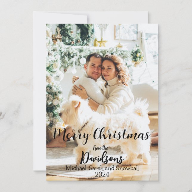 Cartes Pour Fêtes Annuelles Famille Noël 2024 Photo (Devant)
