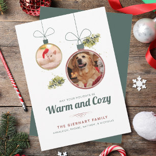 Cartes Pour Fêtes Annuelles Famille Noël Animaux de compagnie Photo Collage Mo
