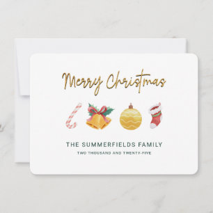 Cartes Pour Fêtes Annuelles Famille Noël Moderne Chic Élégant