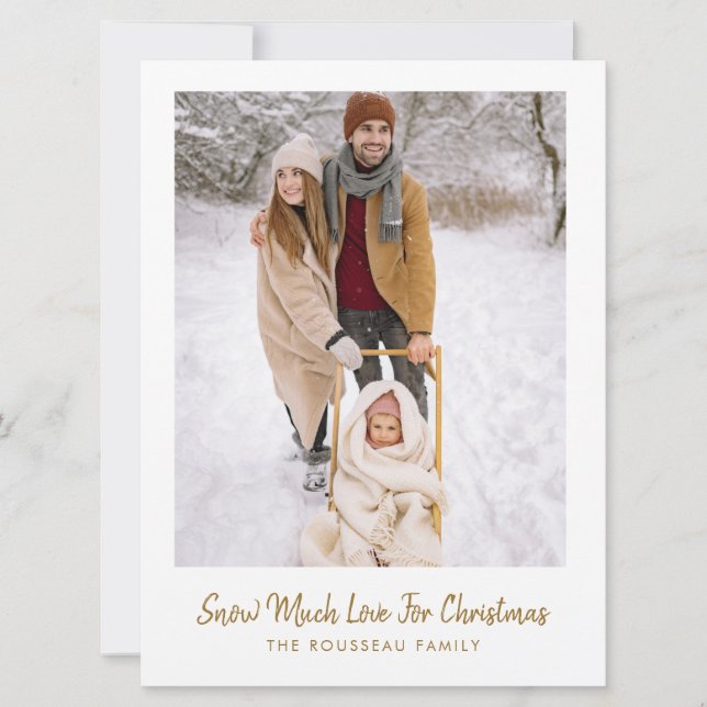 Cartes Pour Fêtes Annuelles Famille Noël Photo Neige (Devant)