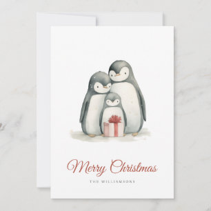 Cartes Pour Fêtes Annuelles Famille Penguin de Noël