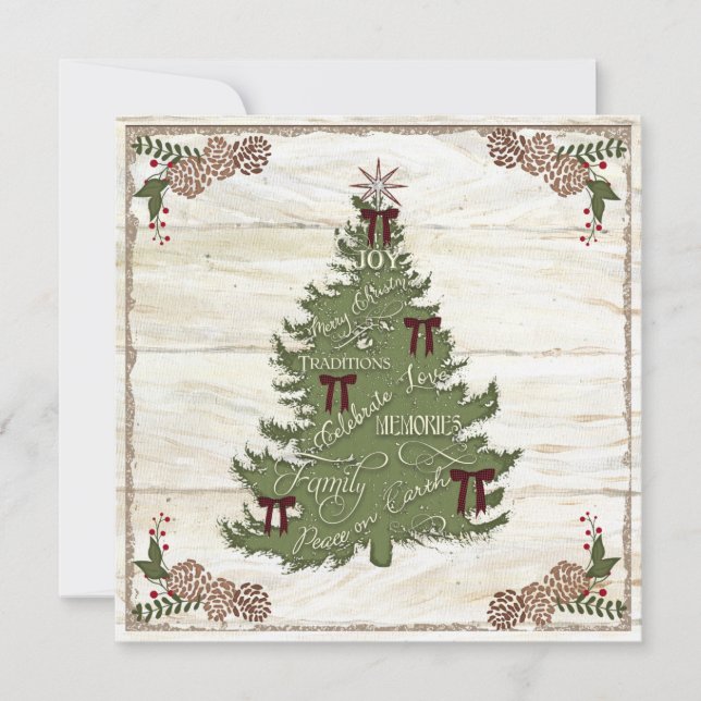 Cartes Pour Fêtes Annuelles Famille Photo Collage Ferme Noël Arbre Joie (Devant)