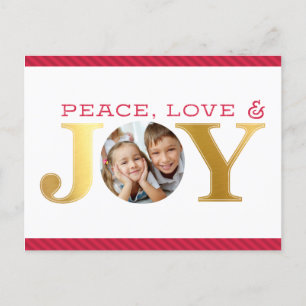Cartes Pour Fêtes Annuelles FAMILLE PHOTO JOYER simple audacieux moderne rouge