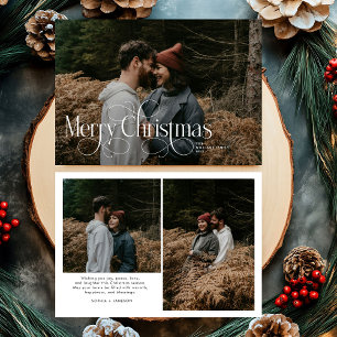 Cartes Pour Fêtes Annuelles Famille photo moderne Joyeux Noël tendance