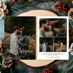 Cartes Pour Fêtes Annuelles Famille photo moderne Joyeux Noël tendance