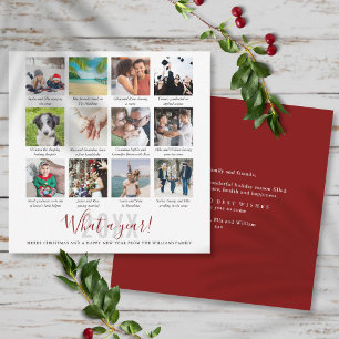 Cartes Pour Fêtes Annuelles Famille What A Year Captions 12 Photo Collage