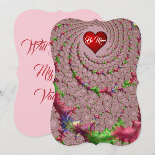 Cartes Pour Fêtes Annuelles Fancy Filigree Romantique Fractale Saint-Valentin