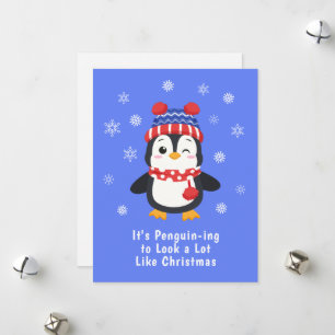 Cartes Pour Fêtes Annuelles Fantaisie de pingouin drôle Noël