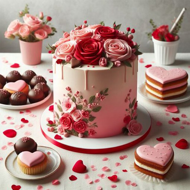 Cartes Pour Fêtes Annuelles Fantaisie de rose rouge Fantaisie Valentine (Créateur téléchargé)