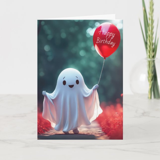 Cartes Pour Fêtes Annuelles Fantôme d'Halloween (Devant)
