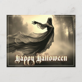 Cartes Pour Fêtes Annuelles Fantôme Féminin Noir dans un Paysage Infernale - H