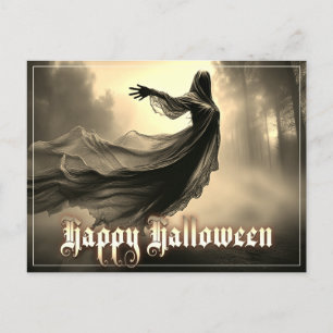 Cartes Pour Fêtes Annuelles Fantôme Féminin Noir dans un Paysage Infernale - H