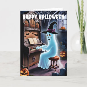 Cartes Pour Fêtes Annuelles fantôme jouant de l'orgue