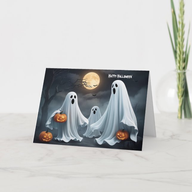 Cartes Pour Fêtes Annuelles Fantôme Joyeux Halloween (Devant)