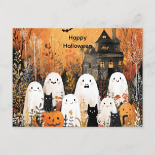 Cartes Pour Fêtes Annuelles fantômes d'Halloween, chats noirs et chauves-souri