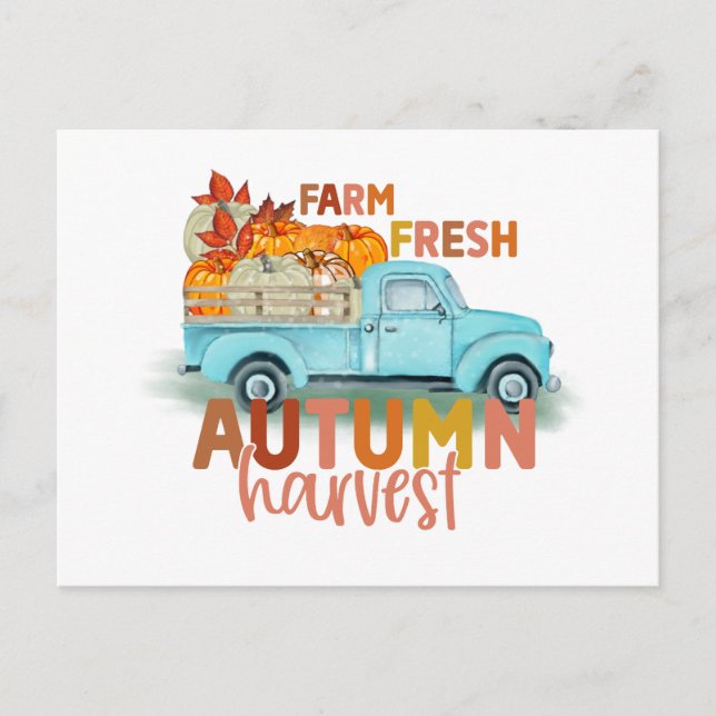 Cartes Pour Fêtes Annuelles Farm Fresh Autumn Harvest Quote (Devant)