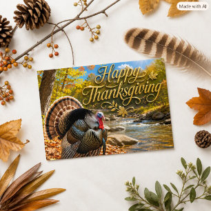 Cartes Pour Fêtes Annuelles Faune rustique de Thanksgiving Tom Dindon Sauvage