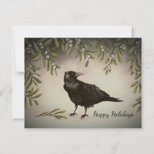 Cartes Pour Fêtes Annuelles Fausse gui Corbeau