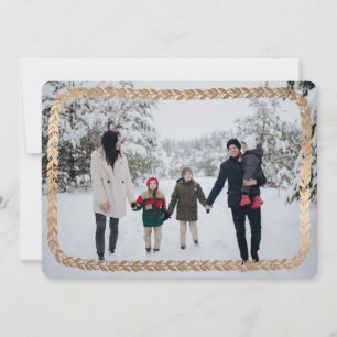 Cartes Pour Fêtes Annuelles Faux Foil Garland Elégante Photo Holiday Card