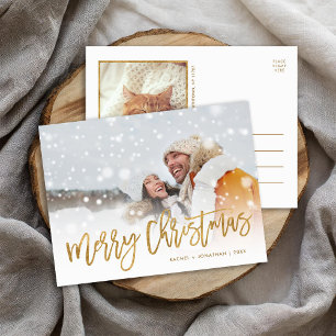 Cartes Pour Fêtes Annuelles Faux Gold Foil Joyeux Noël Superposition photo