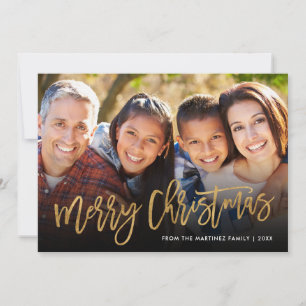 Cartes Pour Fêtes Annuelles Faux Gold Foil superposition photo Joyeux appartem