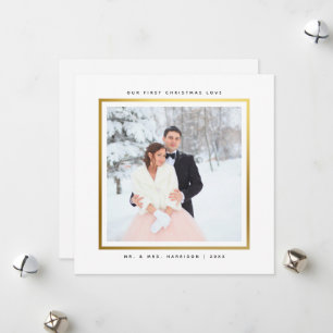 Cartes Pour Fêtes Annuelles Faux Gold moderne Premier Noël M. et Mme Flat