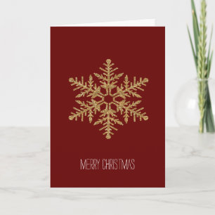 Cartes Pour Fêtes Annuelles Faux rouge et or Parties scintillant Snowflake