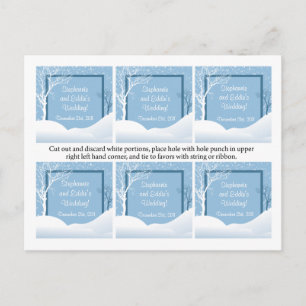 Cartes Pour Fêtes Annuelles Favoriser les étiquettes hiver bleu Noël
