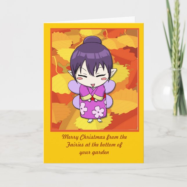 Cartes Pour Fêtes Annuelles Fée de Kokeshi de fées de Manga (Devant)