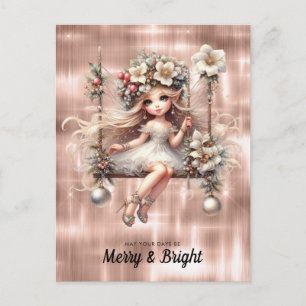 Cartes Pour Fêtes Annuelles Fée De Noël Blanche Joyeux Et Lumineux