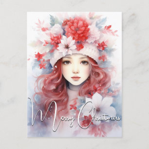 Cartes Pour Fêtes Annuelles Fée de Noël des fleurs