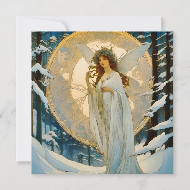 Cartes Pour Fêtes Annuelles fée d'hiver -artisanal (Devant)