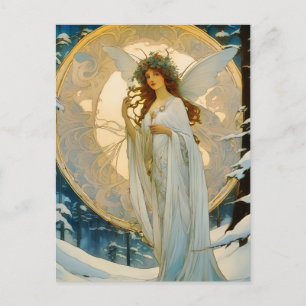 Cartes Pour Fêtes Annuelles fée d'hiver -carte postale artisanale