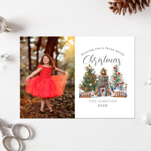 Cartes Pour Fêtes Annuelles Fée Joyeux Noël Photographie de la forêt des bois