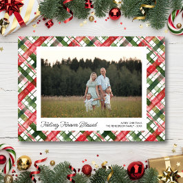 Cartes Pour Fêtes Annuelles Feeling Blessed, Fun Plaid Christmas Photos Custom