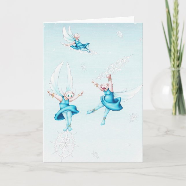 Cartes Pour Fêtes Annuelles Fées de neige (Devant)