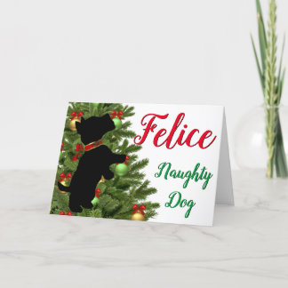 Cartes Pour Fêtes Annuelles Felice Naughty Chien